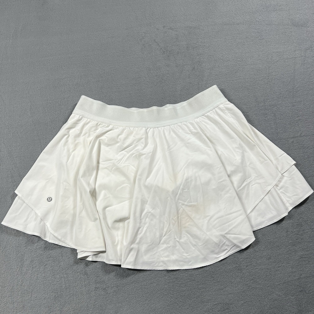 Lululemon Skirt Womens 14 White Court Rival High Rise Long Skort Performance
